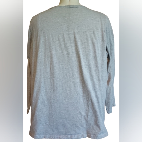 Woman Within soft gray, long-sleeved t-shirt with three Christmas trees, size 2X - Picture 2 of 5